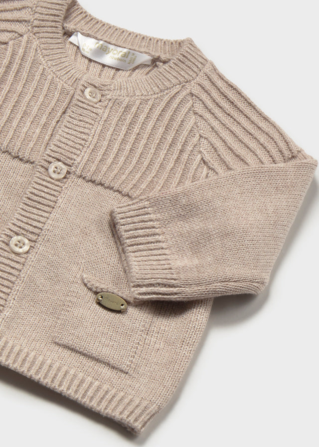 Cardigan tricot collo tondo