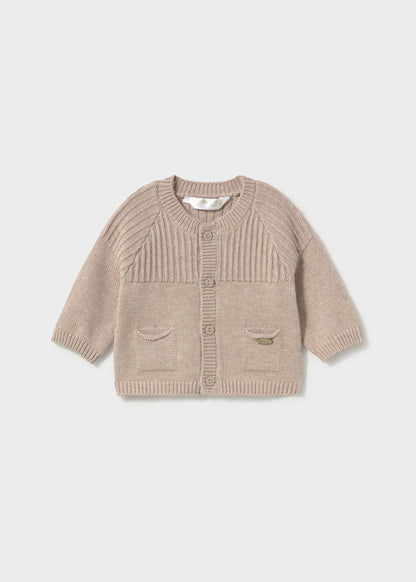 Cardigan tricot collo tondo